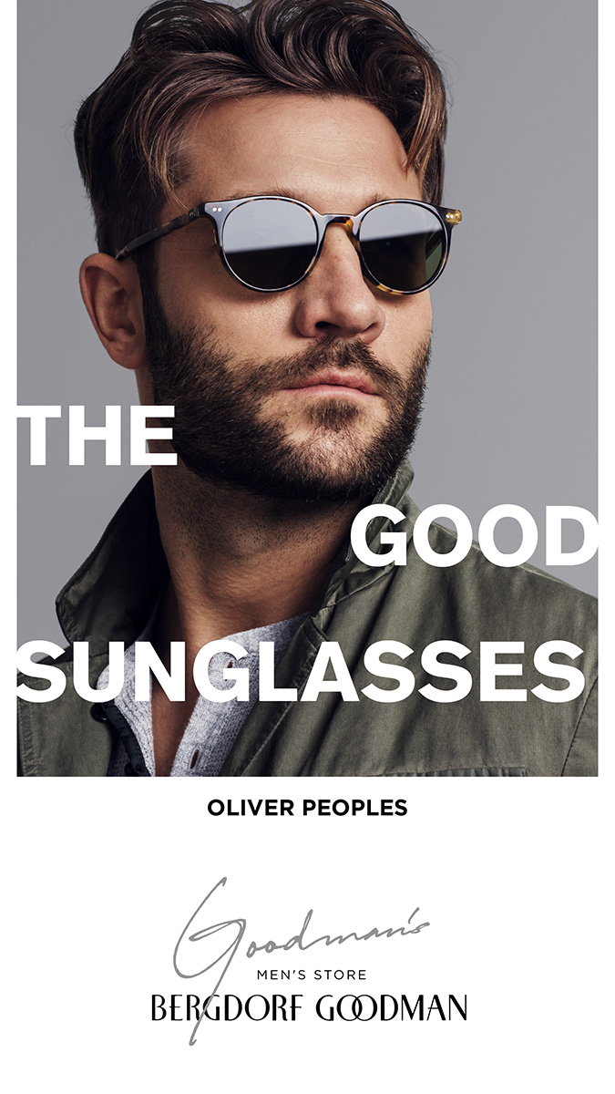 John Halls wears Oliver Peoples sunglasses, available at Bergdorf Goodman. » Bergdorf Goodman Highlights Designer Must-Haves from Tom Ford, Brioni + More John Halls wears Oliver Peoples sunglasses, available at Bergdorf Goodman.