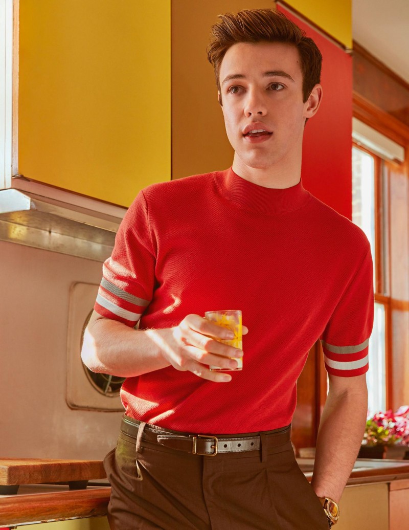 Cameron Dallas charms in a spring 2016 look from French fashion house Hermes.