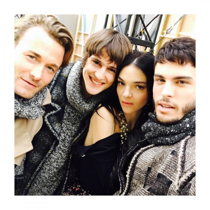 Brad Kroenig, Julian De Gainza, Mariacarla Boscono and Baptiste Giabiconi pose for a picture.