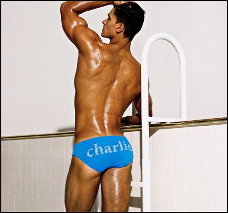 Dive Into the Blue: Trevor Signorino Rocks Swimwear for Charlie