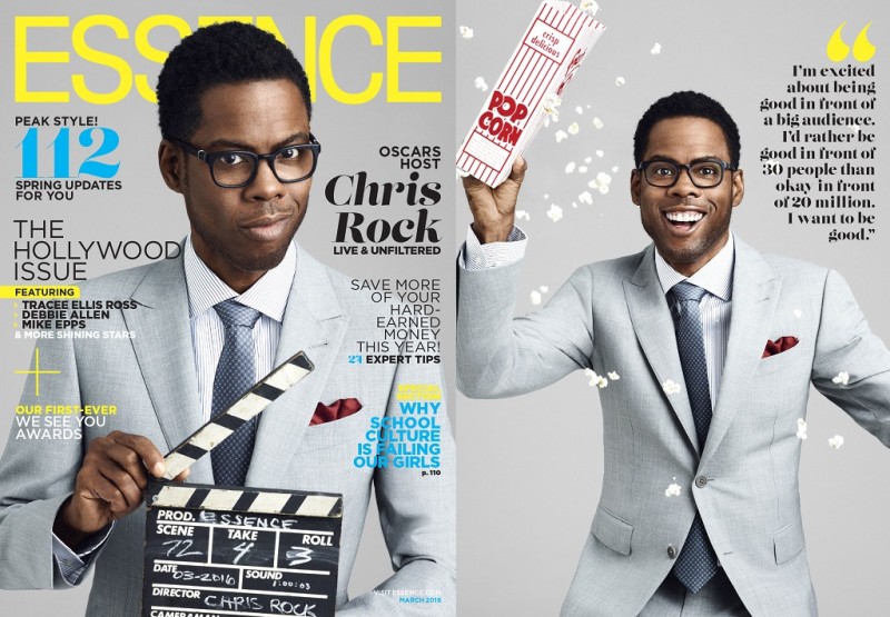 Chris Rock covers the March 2016 issue of Essence magazine.