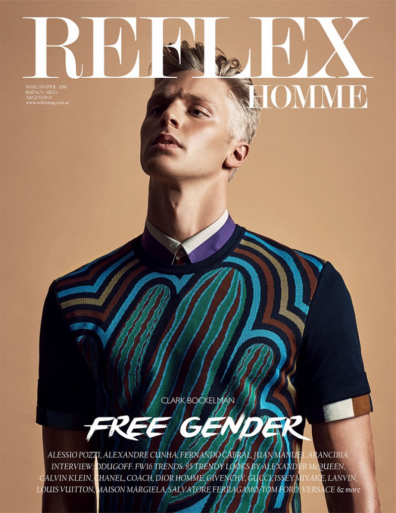 Clark Bockelman covers Reflex Homme in Salvatore Ferragamo.