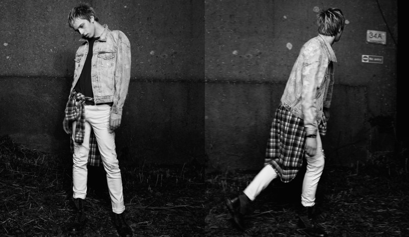 Featured: Fear of God Plaid Flannel Shirt, Madeworn Guns N' Roses T-Shirt and Ksubi White Chitch Jeans.
