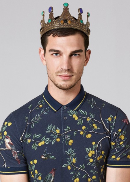 Dolce Gabbana 2016 Spring Summer Mens Collection Polo Shirt Crown 006