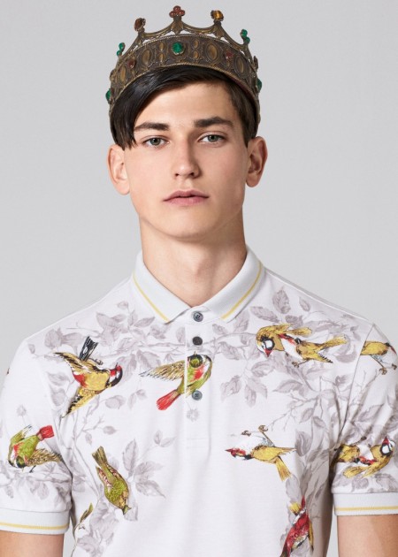 Dolce Gabbana 2016 Spring Summer Mens Collection Polo Shirt Crown 008