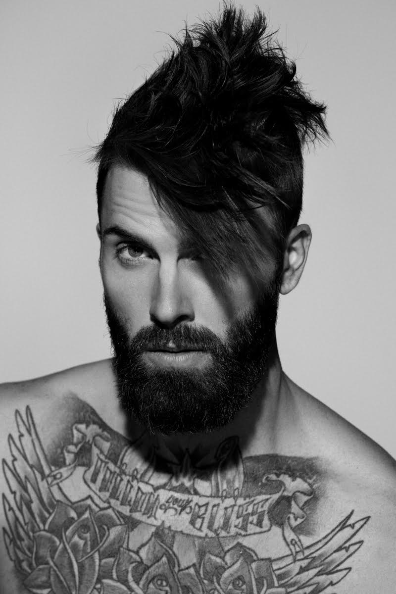 Levi Stocke embraces an edgy stylized hairstyle.