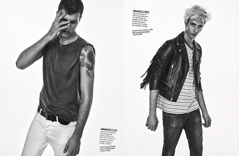 Adrian Cardoso and Oscar Kindelan embrace a rock aesthetic for the pages of GQ España.