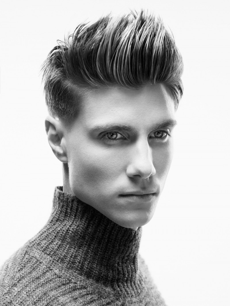 Men's Pompadour with American Crew's Fiber for a high hold, low shine hairstyle.