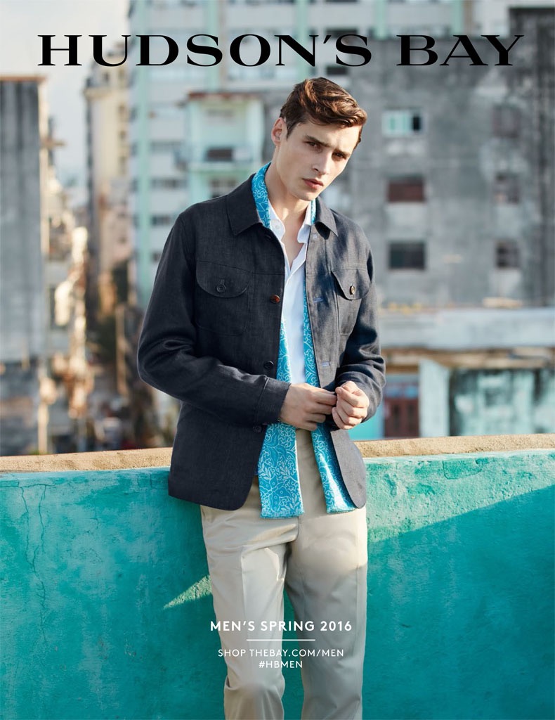 Adrien Sahores covers the spring 2016 men's catalogue from Hudson's Bay.