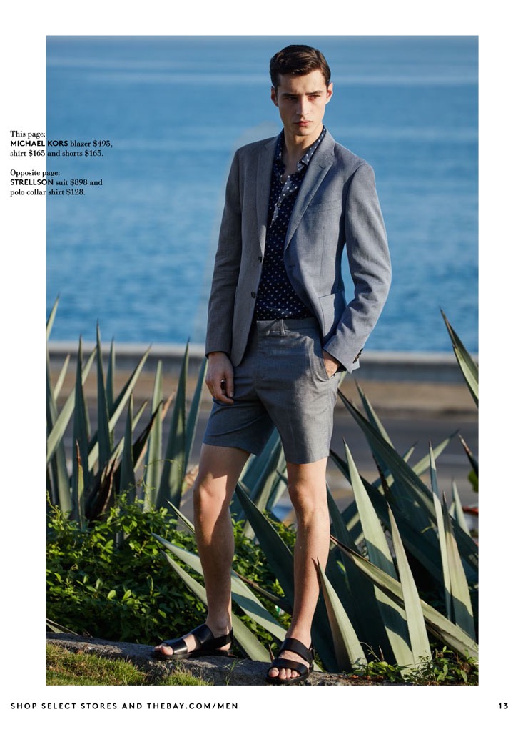 Adrien Sahores dons a short suit from Michael Kors.