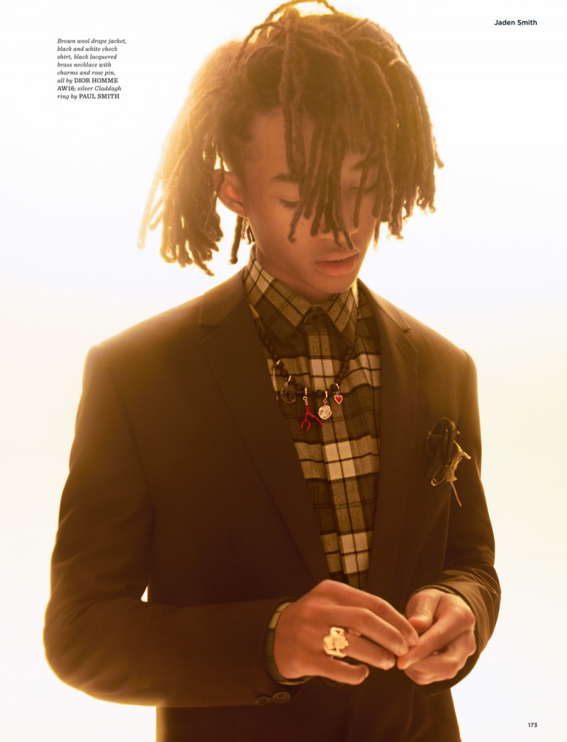 Photographed for British GQ Style, Jaden Smith wears all clothes Dior Homme.