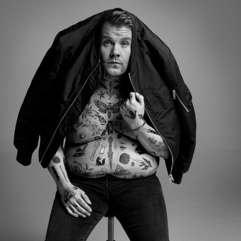 James Corden wears all clothes Burberry.