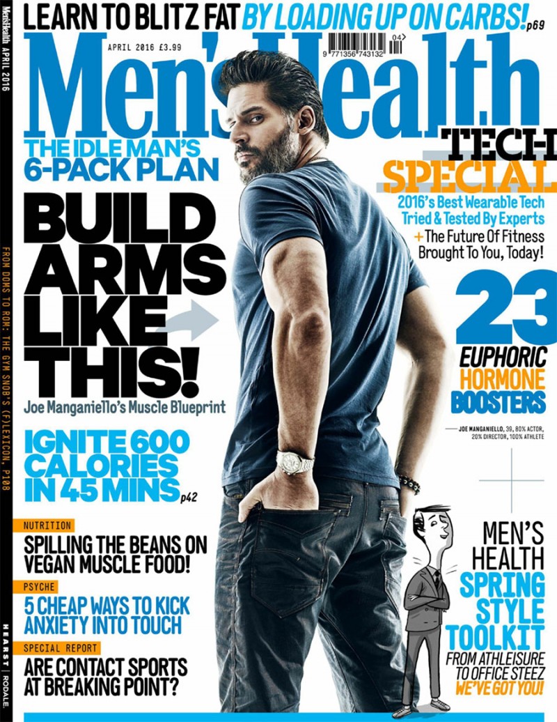 Joe Manganiello covers the April 2016 issue of Men's Health.