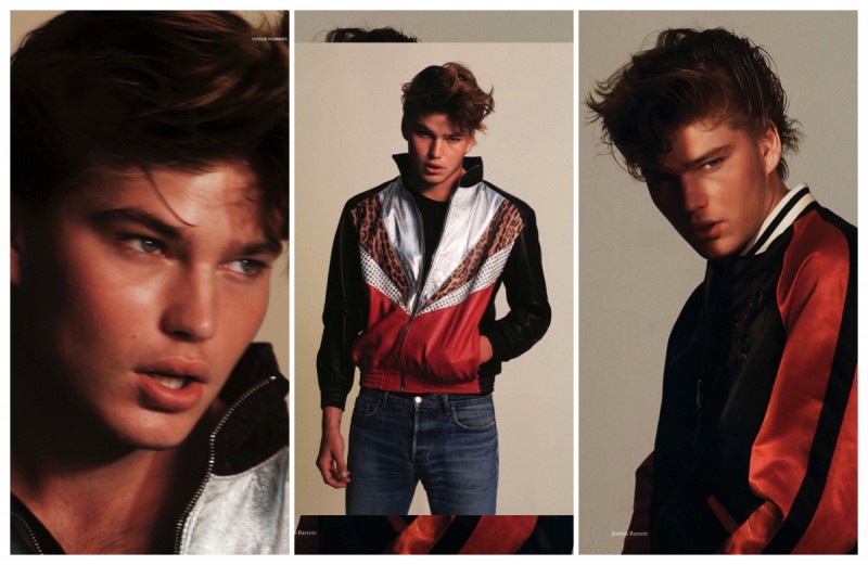 Jordan Barrett photographed for Vogue Hommes Paris.