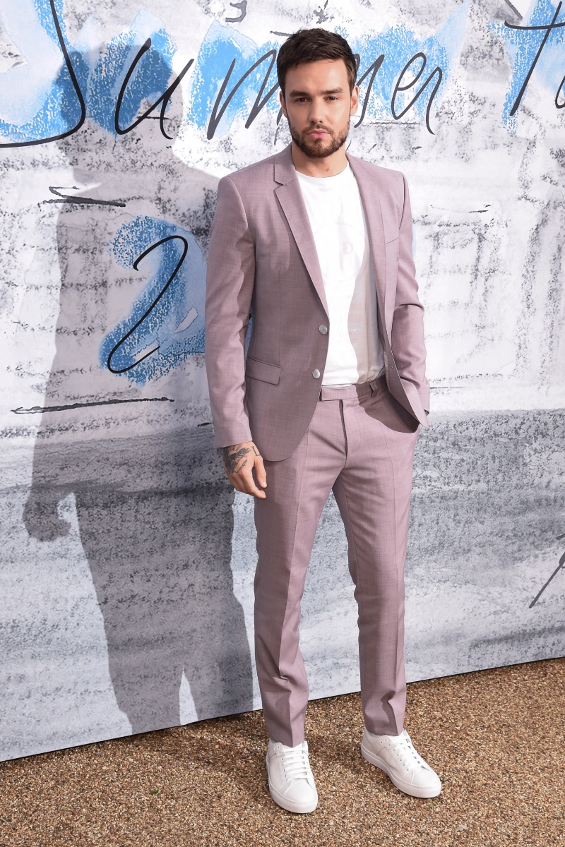 Liam Payne Suit with White Sneakers