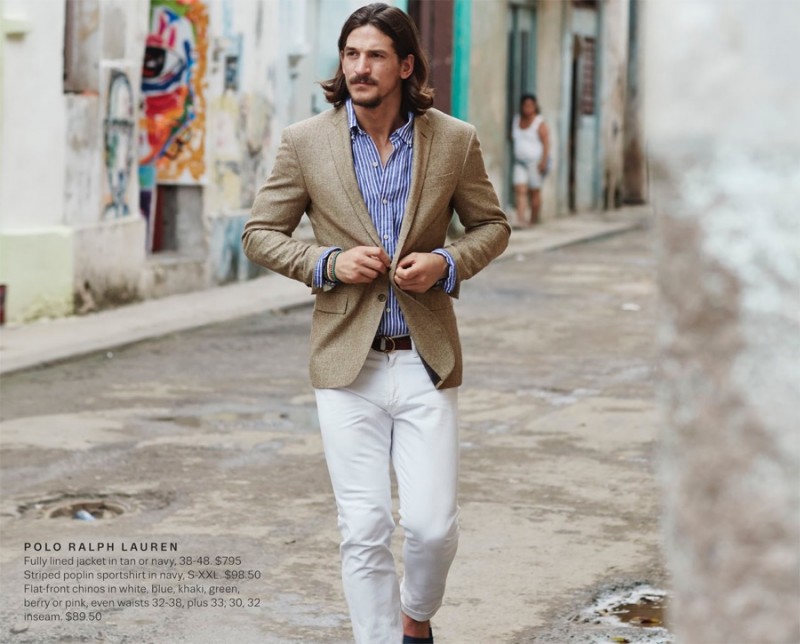 Jarrod Scott dons a preppy look from Polo Ralph Lauren.