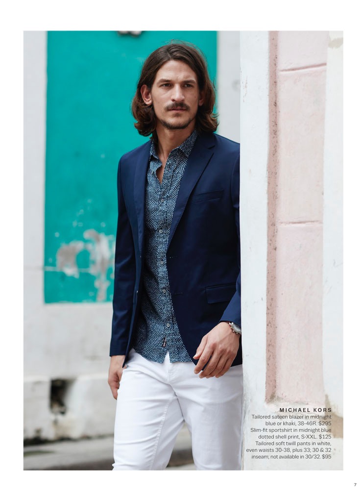 Australian model Jarrod Scott pictured in a spring ensemble from Michael Kors.