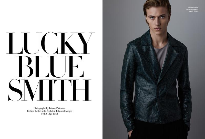 Lucky Blue Smith photographed by Lukasz Pukowiec for Harper's Bazaar Men Thailand. » Lucky Blue Smith Snags Spring Cover of Harper's Bazaar Men Thailand Lucky Blue Smith photographed by Lukasz Pukowiec for Harper's Bazaar Men Thailand.