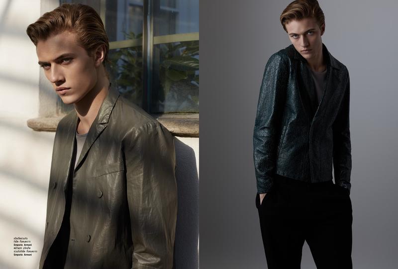 Lucky Blue Smith wears spring-summer 2016 fashions from Emporio Armani. » Lucky Blue Smith Snags Spring Cover of Harper's Bazaar Men Thailand Lucky Blue Smith wears spring-summer 2016 fashions from Emporio Armani.