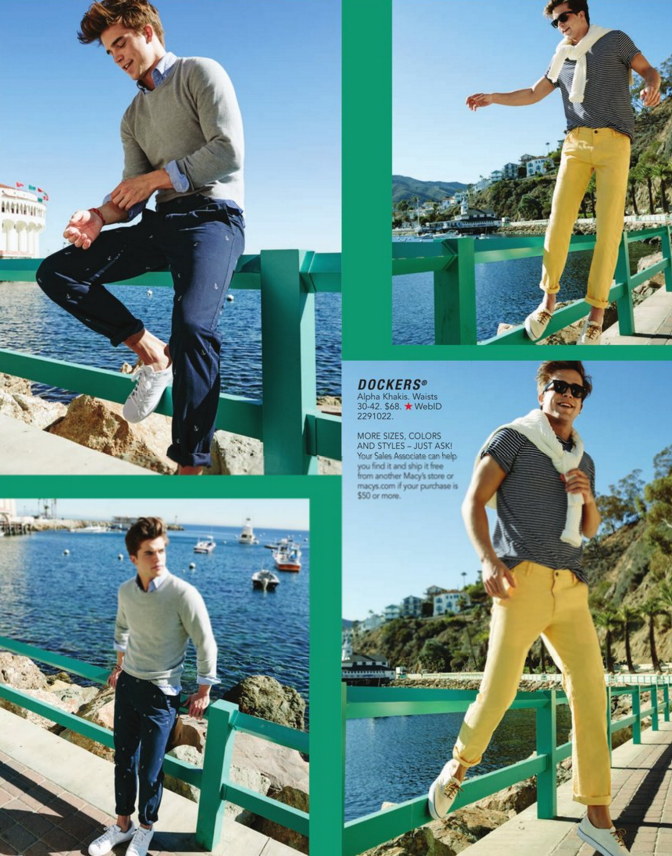 River Viiperi models spring looks from Dockers.
