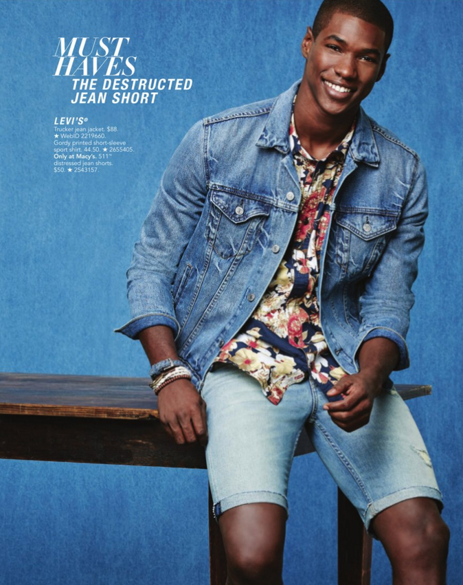 Ronald Epps wears a denim ensemble from Levi's.