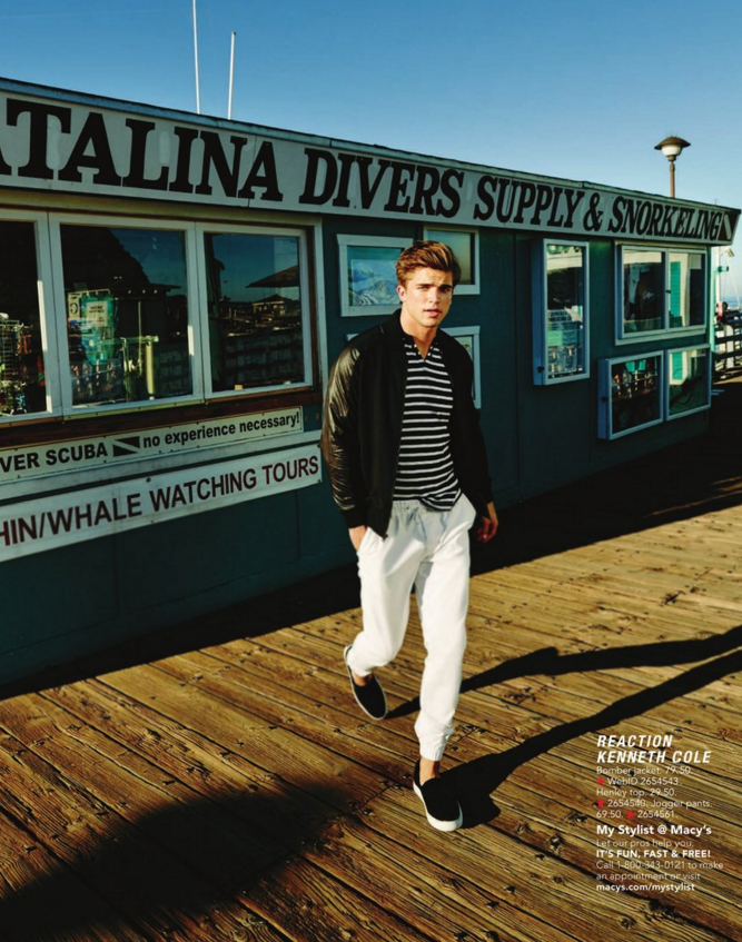 River Viiperi appears in Macy's latest men's catalogue, wearing Reaction by Kenneth Cole.