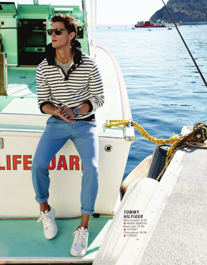 Garrett Neff embraces nautical style in Tommy Hilfiger.