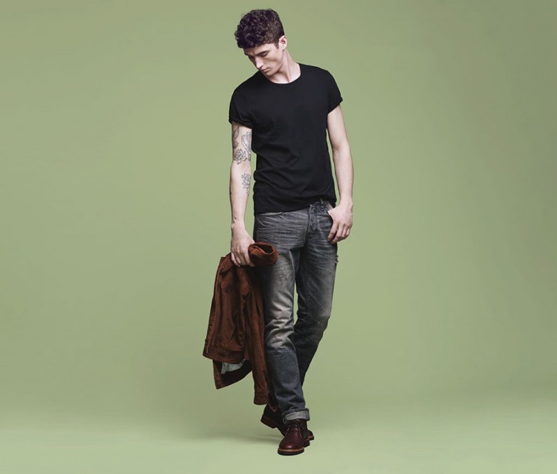 Matthew Holt wears Mango's Marc Slim-Fit jeans.