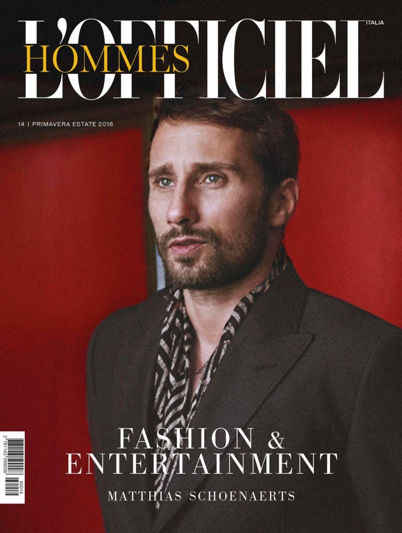 Actor Matthias Schoenaerts cover the spring 2016 issue of L'Officiel Hommes Italia.
