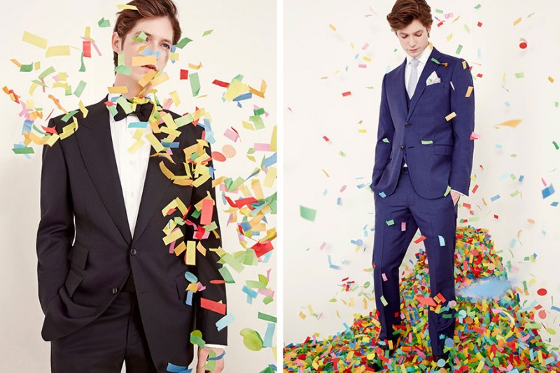 Men's Wedding Style: Left to Right | Tom Ford Tuxedo, Armani Collezioni Three-Piece Blue Suit