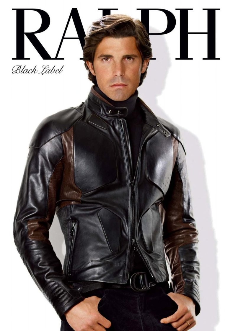 Nacho Figueras rocks a leather jacket for Ralph Lauren Black Label's fall-winter 2009 campaign.