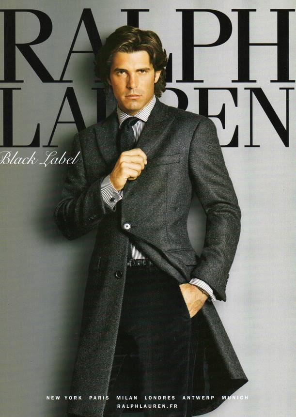 Nacho Figueras is forever the gentleman in an overcoat for Ralph Lauren Black Label.