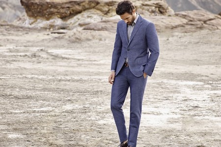 Noah Mills Snapped in the Desert for Pedro del Hierro's Spring Campaign