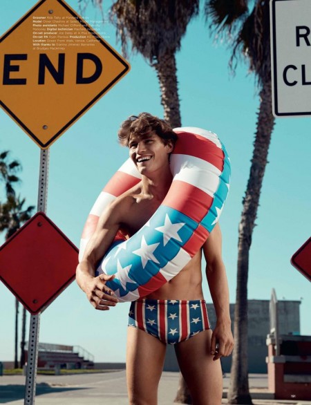 Oliver Cheshire Goes Campy with British GQ Style for Muscle Beach Shoot
