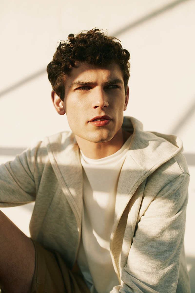 Arthur Gosse photographed for a Los Angeles outing with Spanish brand Pull & Bear.