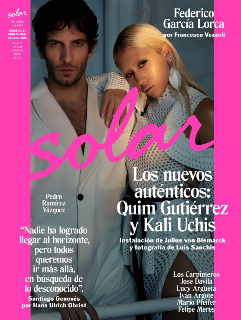 Quim Gutiérrez covers the debut issue of Solar magazine with Kali Uchis.