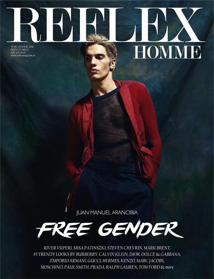 Juan Manuel Arancibia covers Reflex Homme, photographed by Ari Mendes.