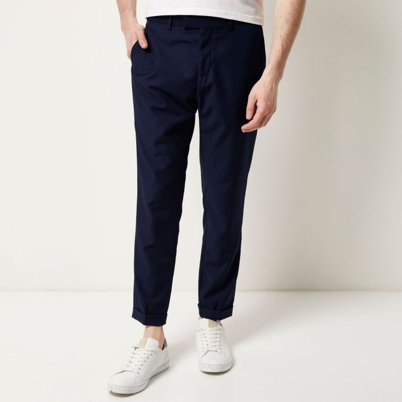 River Island Blue Slim-Cut Cropped Trousers