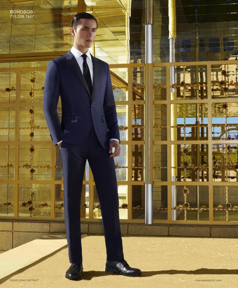 Zhao Lei is a sharp vision in a tailored suit from Bonobos.