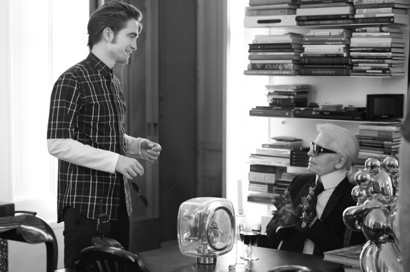 Behind the Scenes: Robert Pattinson and Karl Lagerfeld for Dior Homme.