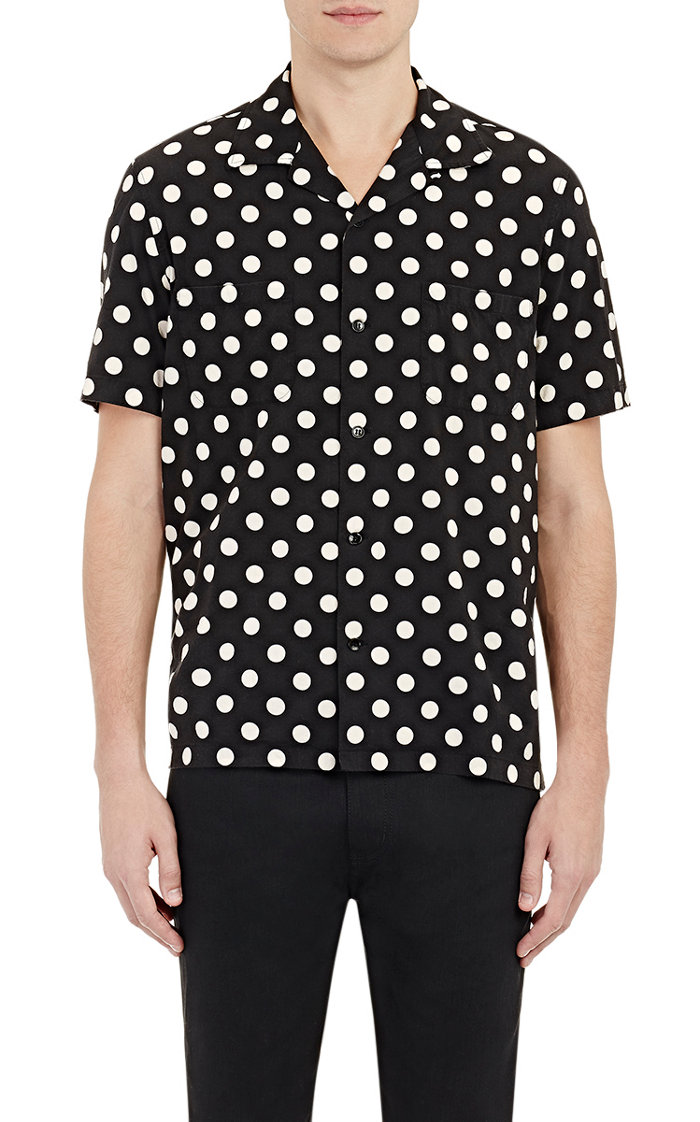 Saint Laurent Men's Polka Dot Shirt