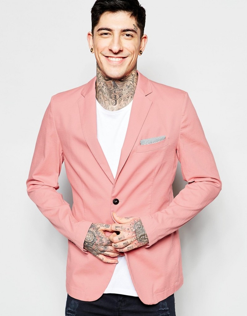 Sisley Slim-Fit Pink Blazer