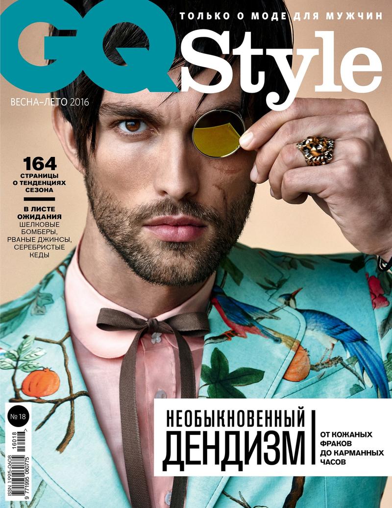 Tobias Sorensen covers the spring-summer 2016 issue of GQ Style Russia in a look from Gucci.