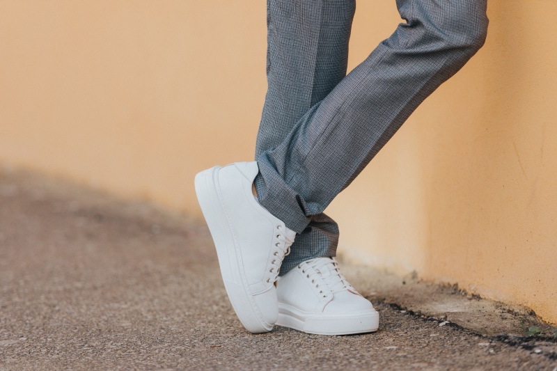 Trousers with White Sneakers