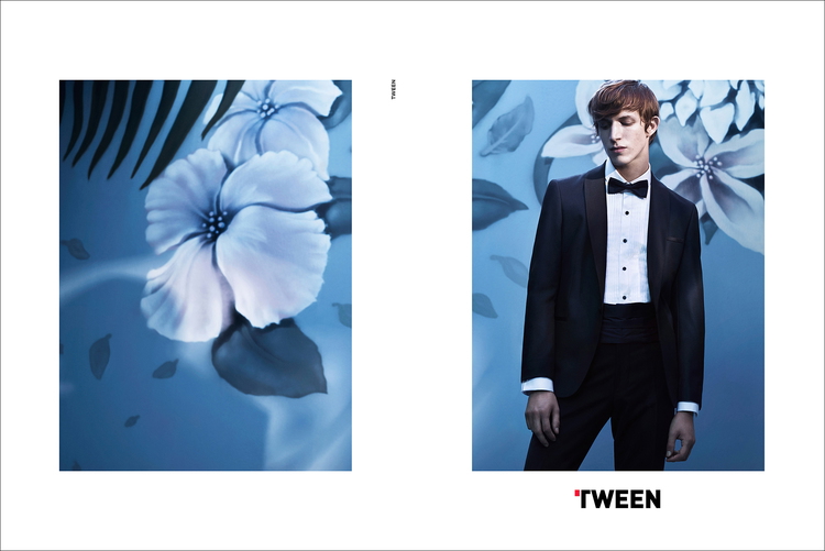 Xavier Buestel dons a tuxedo for Tween's spring-summer 2016 campaign.