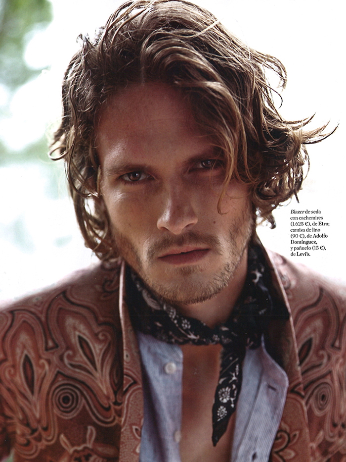 Will Brunnen wears a print blazer from Italian fashion house Etro.