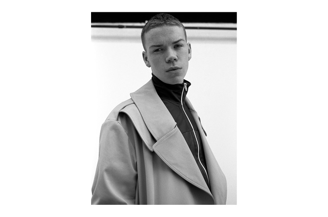 Will Poulter embraces fashion-forward styles in an oversized coat and track jacket for L'Officiel Hommes Turkey.