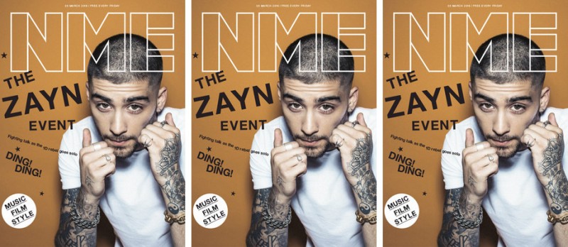 Zayn Malik covers the latest issue of London-based music magazine NME.