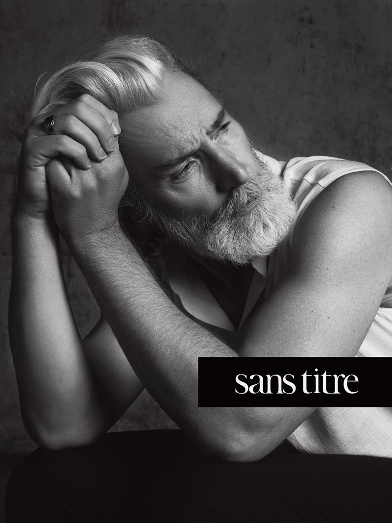 Aiden Brady poses for a relaxed black & white portrait as part of Sans Titre's spring-summer 2016 campaign.