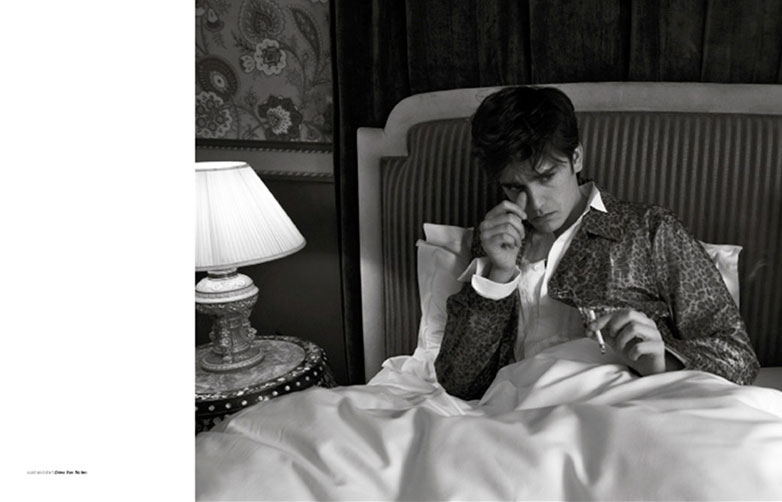 Alain-Fabien Delon pictured in a leopard print look from Dries Van Noten.